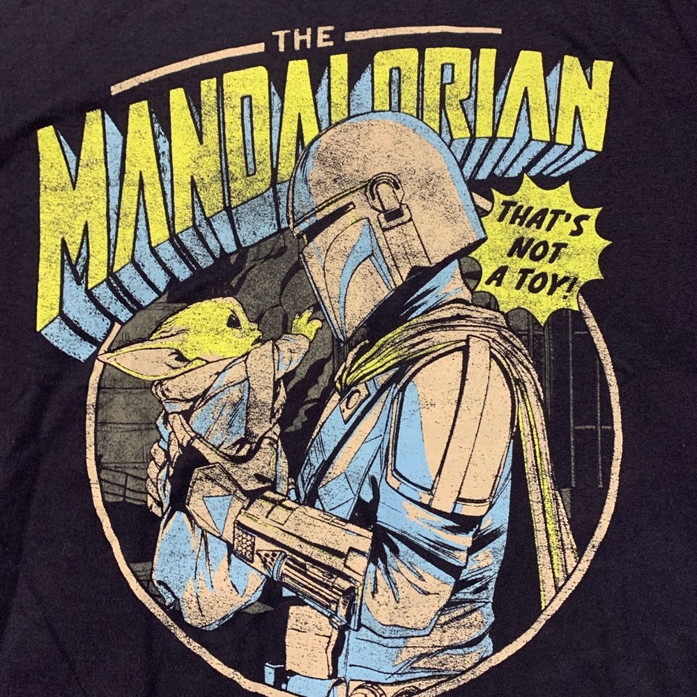 Star Wars The Mandalorian Grogu and Mando T-Shirt Men’s Size Large